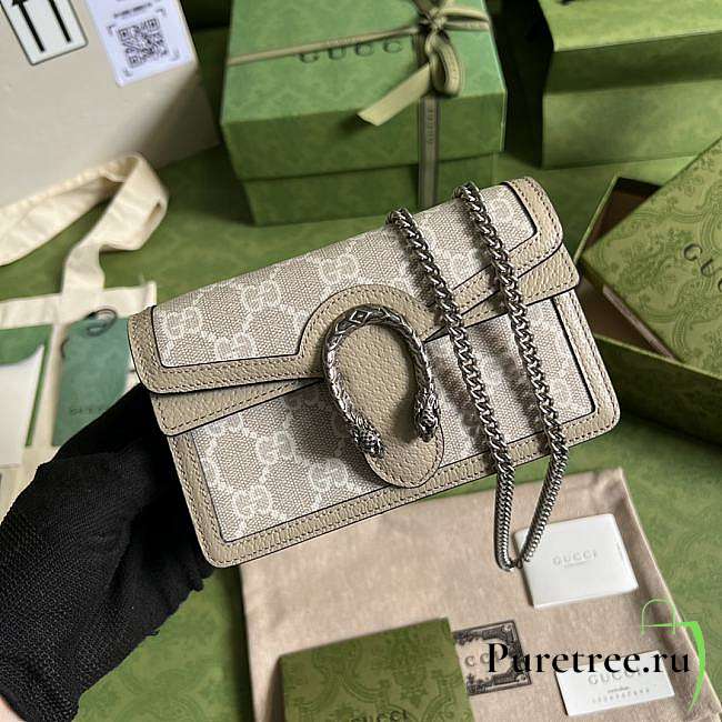 GUCCI | Dionysus GG Super Mini Bag Oatmeal Leather 476432 Size 16.5x10x4 cm - 1