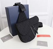 DIOR Saddle Bag Black Dior Oblique Jacquard 20 x 28.6 x 5 cm - 3