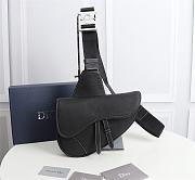 DIOR Saddle Bag Black Grained Calfskin with Shoulder Strap 20 x 28.6 x 5 cm - 1