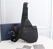 DIOR Saddle Bag Black Grained Calfskin with Shoulder Strap 20 x 28.6 x 5 cm - 3