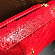 YSL | Envelope Medium Red Grain Leather 24x17.5x6 cm - 4