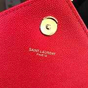 YSL | Envelope Medium Red Grain Leather 24x17.5x6 cm - 2