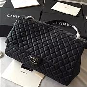 CHANEL | Large Classic Flap Travel Bag Black Caviar Silver Hardware 46cm - 4