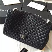 CHANEL | Large Classic Flap Travel Bag Black Caviar Silver Hardware 46cm - 1