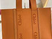 Chloe Large Woody Tote Bag in Caramel Smooth Calfskin 45x33x13 cm - 2