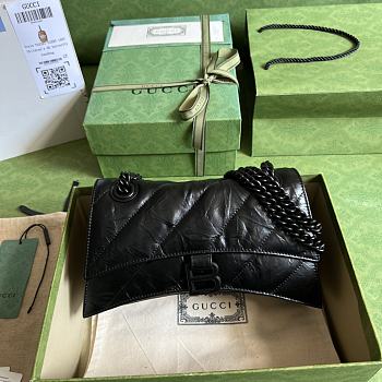 Balenciaga Crush Small Chain Bag Quilted In Black 25x15x8 cm