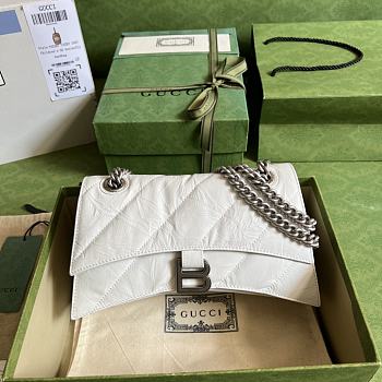 Balenciaga Crush Small Chain Bag Quilted In White 25x15x8 cm