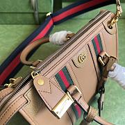 GUCCI | Small Top Handle With Double G Light Brown Smooth Leather 27x18x14 cm - 3