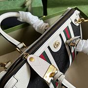 GUCCI | Small Top Handle With Double G Black/White Smooth Leather 27x18x14 cm - 4