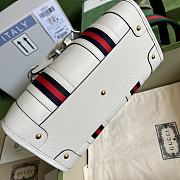 GUCCI | Small Top Handle With Double G White Smooth Leather 27x18x14 cm - 3