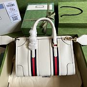 GUCCI | Small Top Handle With Double G White Smooth Leather 27x18x14 cm - 4