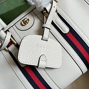 GUCCI | Small Top Handle With Double G White Smooth Leather 27x18x14 cm - 5