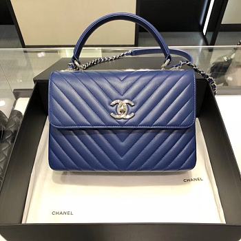 Chanel Trendy CC Blue Flap Bag size 25 x 18 x 7 cm