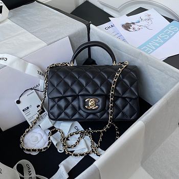 Chanel Mini Classic Top Handle Flap Black Bag 20 x 12 x 6 cm