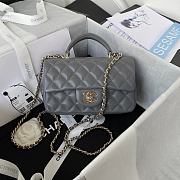 Chanel Mini Classic Top Handle Flap Gray Bag 20 x 12 x 6 cm - 1