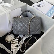 Chanel Mini Classic Top Handle Flap Gray Bag 20 x 12 x 6 cm - 3