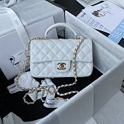Chanel Mini Classic Top Handle Flap White Bag 20 x 12 x 6 cm - 1