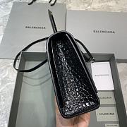 Balenciaga | Hourglass Stretch Crocodile Embossed Leather Black Gold Hardware 35cm - 5