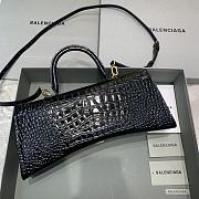 Balenciaga | Hourglass Stretch Crocodile Embossed Leather Black Gold Hardware 35cm - 2