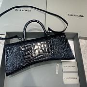 Balenciaga | Hourglass Stretch Crocodile Embossed Leather All Black 35cm - 5