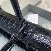 Balenciaga | Hourglass Stretch Crocodile Embossed Leather All Black 35cm - 4