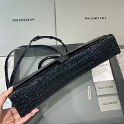 Balenciaga | Hourglass Stretch Crocodile Embossed Leather All Black 35cm - 2