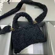 Balenciaga Furry Hourglass Small Handbag Black size 23x10x14 cm - 3