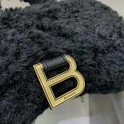 Balenciaga Furry Hourglass Xs Handbag With Strap Black size 19x8x11 cm - 2
