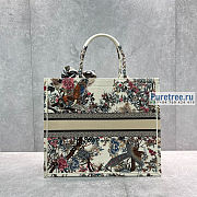 DIOR | Large Book Tote Ecru Multicolor Dior Jardin d'Hiver Embroidery 41.5 x32x15 cm - 3