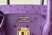 Hermes Birkin Purple Ostrich Size 25 x 20 x 13 cm - 4