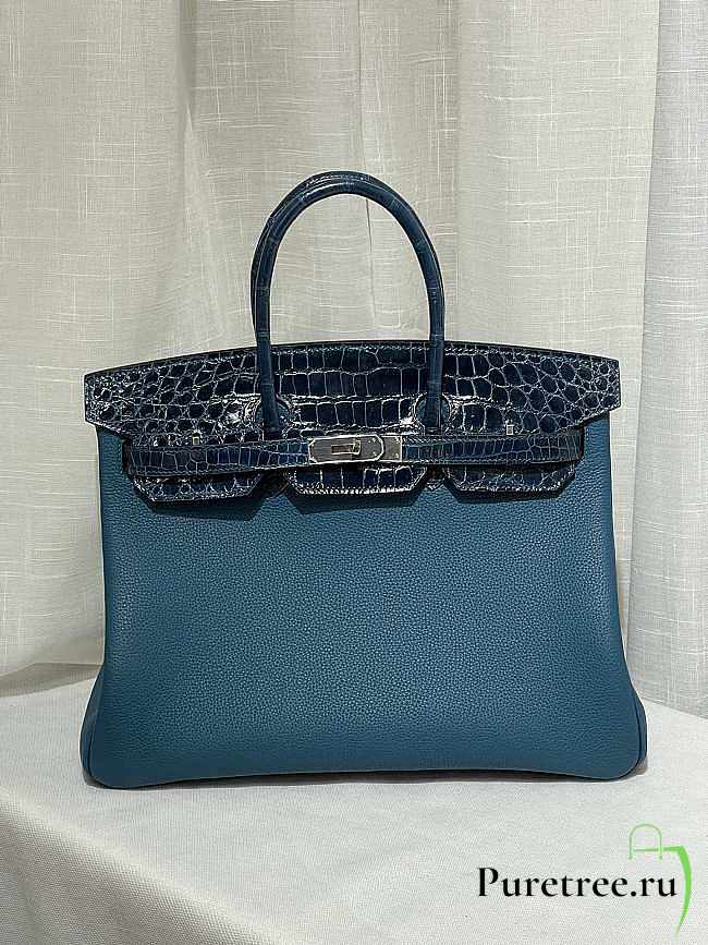 Hermes Birkin Touch Blue Togo Leather 35cm - 1