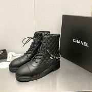 Chanel Lace-Ups Lambskin & Grained Calfskin Black Short Boots 40mm - 2