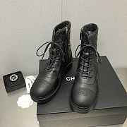 Chanel Lace-Ups Lambskin & Grained Calfskin Black Short Boots 40mm - 3