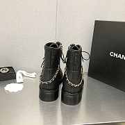 Chanel Lace-Ups Lambskin & Grained Calfskin Black Short Boots 40mm - 5