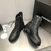 Chanel Lace-Ups Lambskin & Grained Calfskin Black Short Boots 40mm - 4
