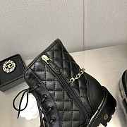 Chanel Lace-Ups Lambskin & Grained Calfskin Black Short Boots 40mm - 6