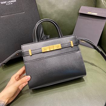 YSL Manhattan Nano Shopping Bag Black Smooth Leather 21x16x9 cm