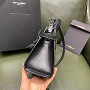 YSL Manhattan Nano Shopping Bag Black Smooth Leather 21x16x9 cm - 5