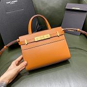 YSL Manhattan Nano Shopping Bag Brown Smooth Leather 21x16x9 cm - 1