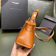 YSL Manhattan Nano Shopping Bag Brown Smooth Leather 21x16x9 cm - 5