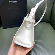 YSL Manhattan Nano Shopping Bag White Smooth Leather 21x16x9 cm - 5