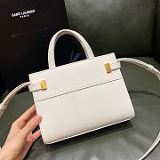 YSL Manhattan Nano Shopping Bag White Smooth Leather 21x16x9 cm - 2