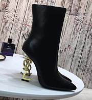 YSL Opyum Leather Ankle Boots Black  - 3