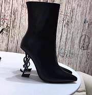 YSL Opyum Leather Ankle Boots All Black - 4