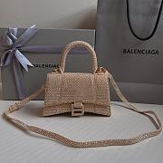 BALENCIAGA | Hourglass XS Handbag With Rhinestones In Gold 19x8x13 cm - 1