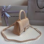 BALENCIAGA | Hourglass XS Handbag With Rhinestones In Gold 19x8x13 cm - 4