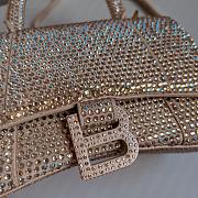 BALENCIAGA | Hourglass XS Handbag With Rhinestones In Gold 19x8x13 cm - 3