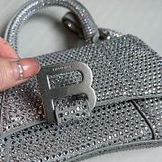 BALENCIAGA | Hourglass XS Handbag With Rhinestones In Silver 19x8x13 cm - 6