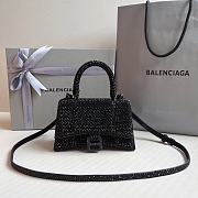 BALENCIAGA | Hourglass XS Handbag With Rhinestones In Black 19x8x13 cm - 1