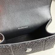 BALENCIAGA | Hourglass XS Handbag With Rhinestones In Black 19x8x13 cm - 6
